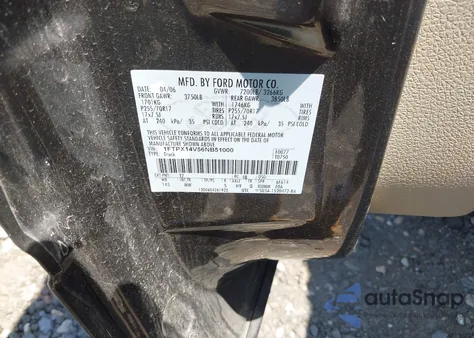 2006 Ford F-150 Fx4/Lariat/Xl/Xlt из США, поврежденный, VIN 1FTPX14V56NB51000